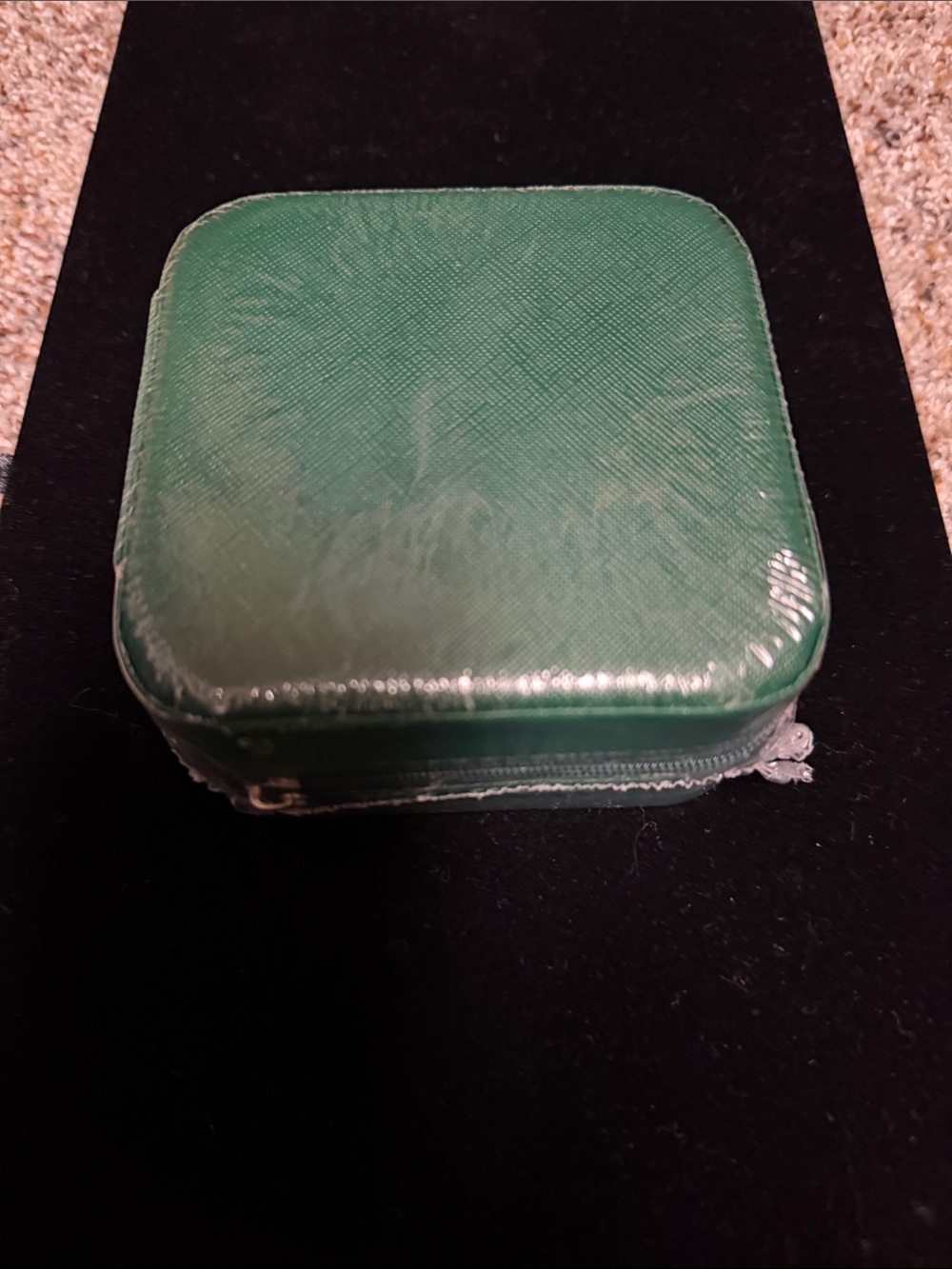 Green Square Jewelry Travel Case